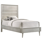 Twin Bed - Ramon Wood Twin Panel Bed Metallic Sterling