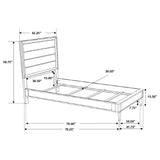 Twin Bed - Ramon Wood Twin Panel Bed Metallic Sterling