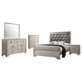 Eastern King Bed 5 Pc Set - Salford 5-piece Eastern King Bedroom Set Metallic Sterling