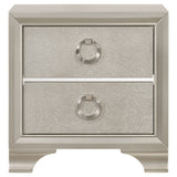 Nightstand - Salford 2-drawer Nightstand Metallic Sterling