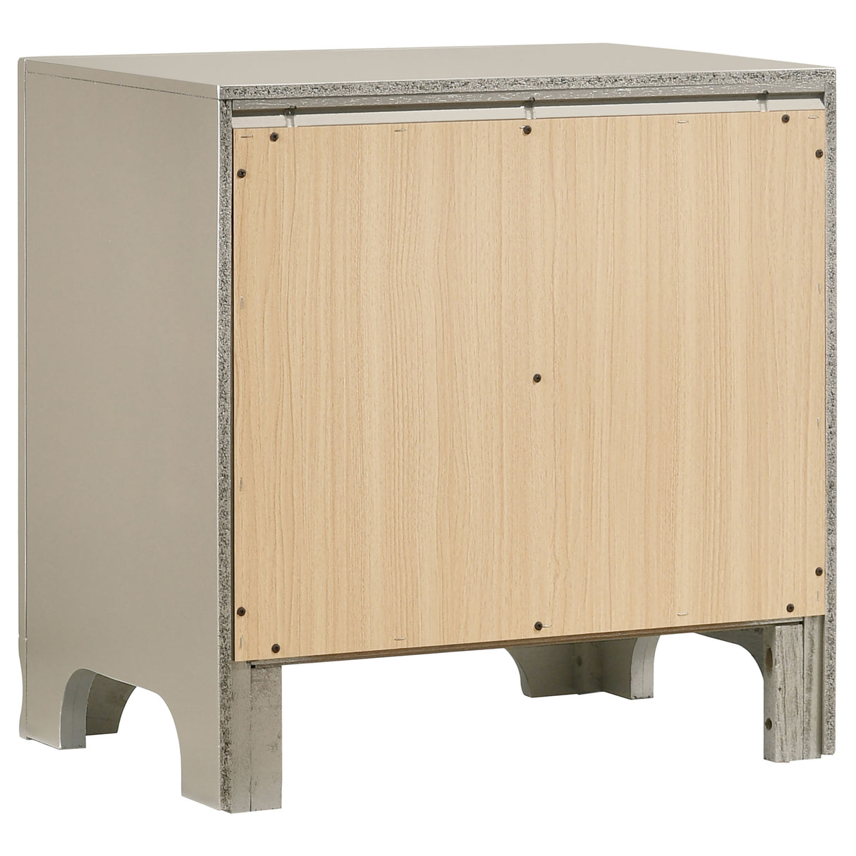 Nightstand - Salford 2-drawer Nightstand Metallic Sterling