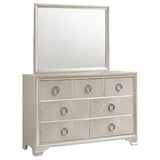 Dresser With Mirror - Salford 7-drawer Dresser with Mirror Metallic Sterling