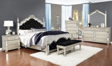 Eastern King Bed  - Heidi Wood Eastern King Poster Bed Metallic Platinum