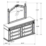 Dresser With Mirror - Heidi 9-drawer Dresser with Mirror Metallic Platinum