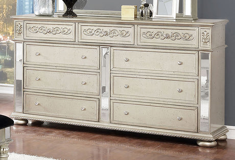 Dresser - Heidi 9-drawer Dresser Metallic Platinum