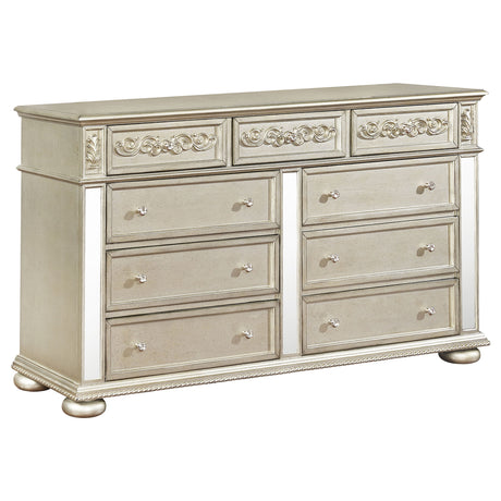 Dresser - Heidi 9-drawer Dresser Metallic Platinum