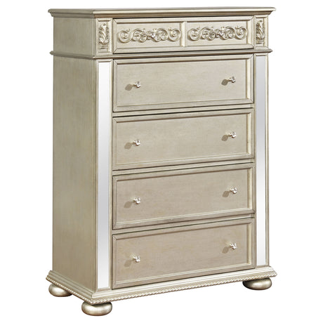 Chest - Heidi 5-drawer Chest Metallic Platinum