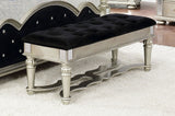 Bench - Heidi Upholstered Bench Metallic Platinum