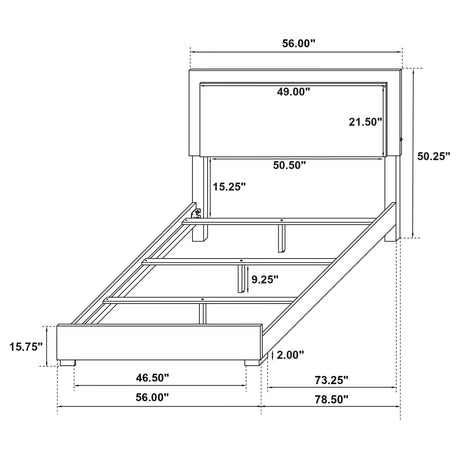 Full Bed - Marceline Wood Full LED Panel Bed Black