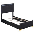 Twin Bed - Marceline Wood Twin LED Panel Bed Black