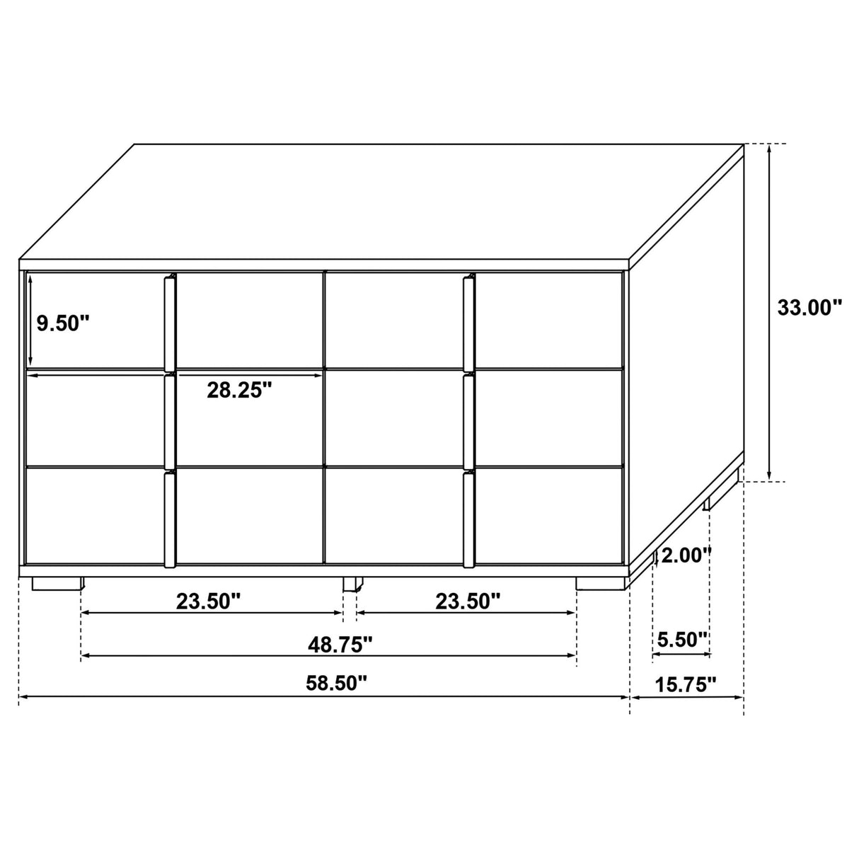 Dresser - Marceline 6-drawer Dresser Black