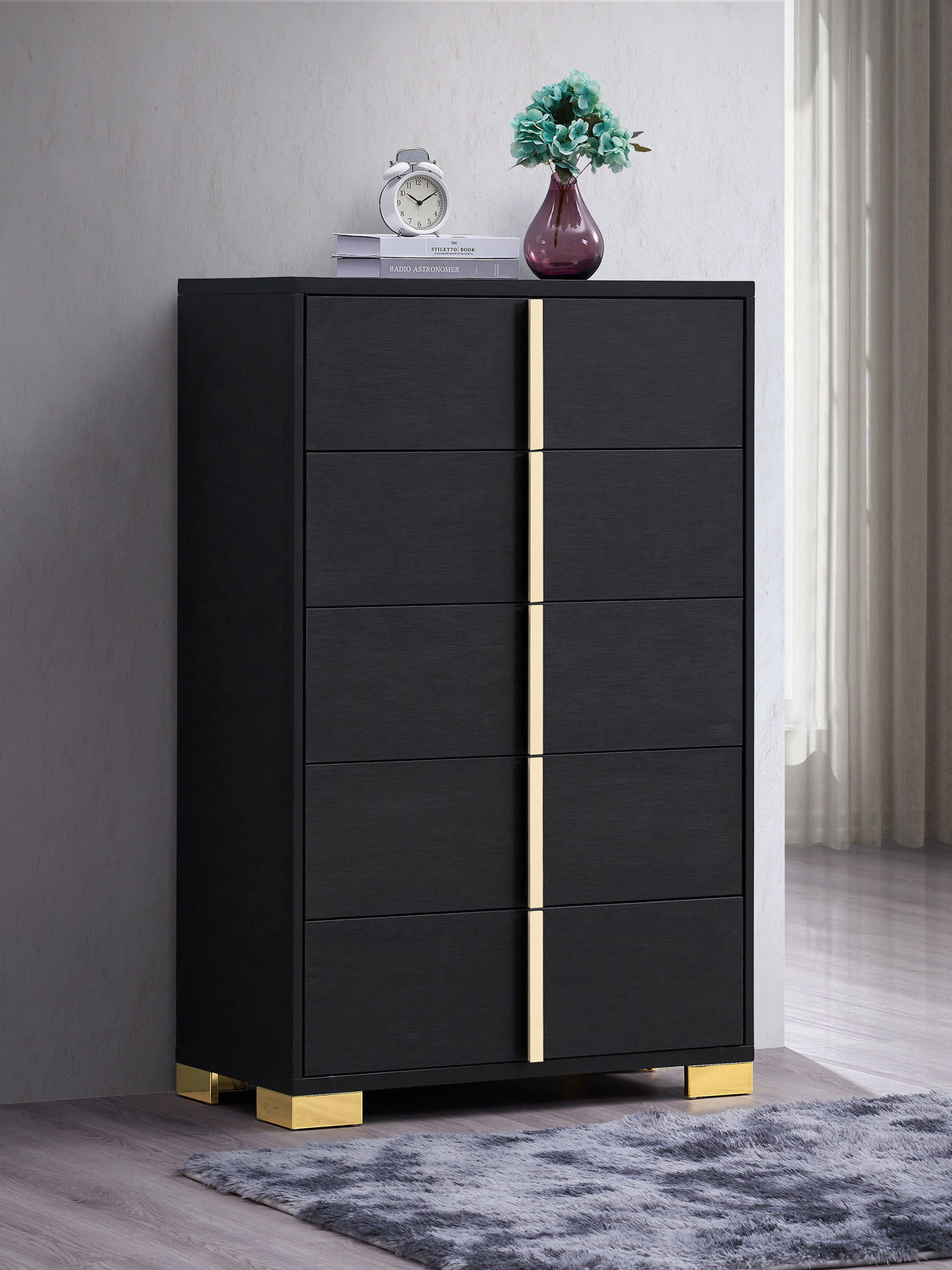 Chest - Marceline 5-drawer Chest Black