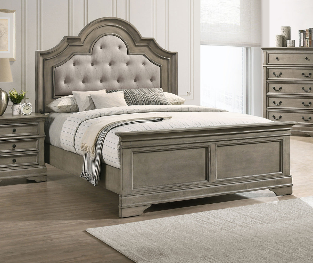 California King Bed - Manchester Wood California King Panel Bed Wheat Brown