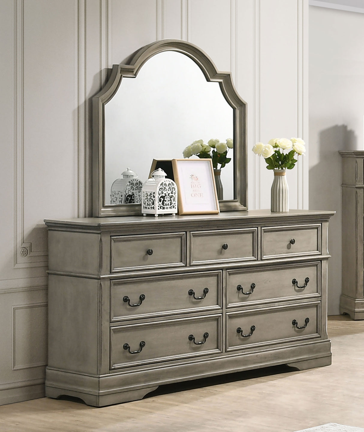 Dresser With Mirror - Manchester 7-drawer Dresser with Mirror Wheat