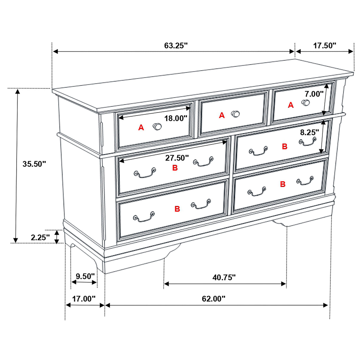 Dresser - Manchester 7-drawer Dresser Wheat