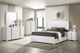 Full Bed - Marceline Wood Full LED Panel Bed White