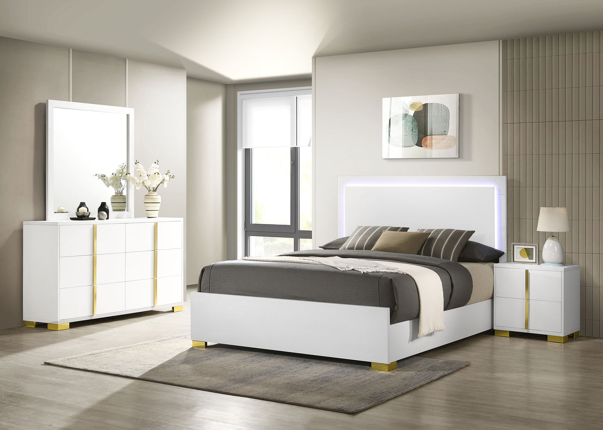 Eastern King Bed 4 Pc Set - Marceline 4-piece Eastern King Bedroom Set White