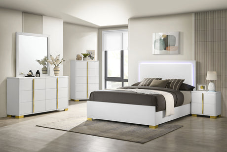 Eastern King Bed 5 Pc Set - Marceline 5-piece Eastern King Bedroom Set White