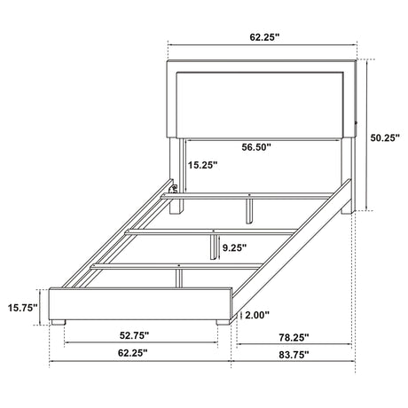 Queen Bed - Marceline Wood Queen LED Panel Bed White