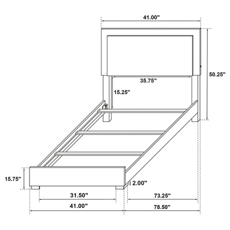 Twin Bed - Marceline Wood Twin LED Panel Bed White