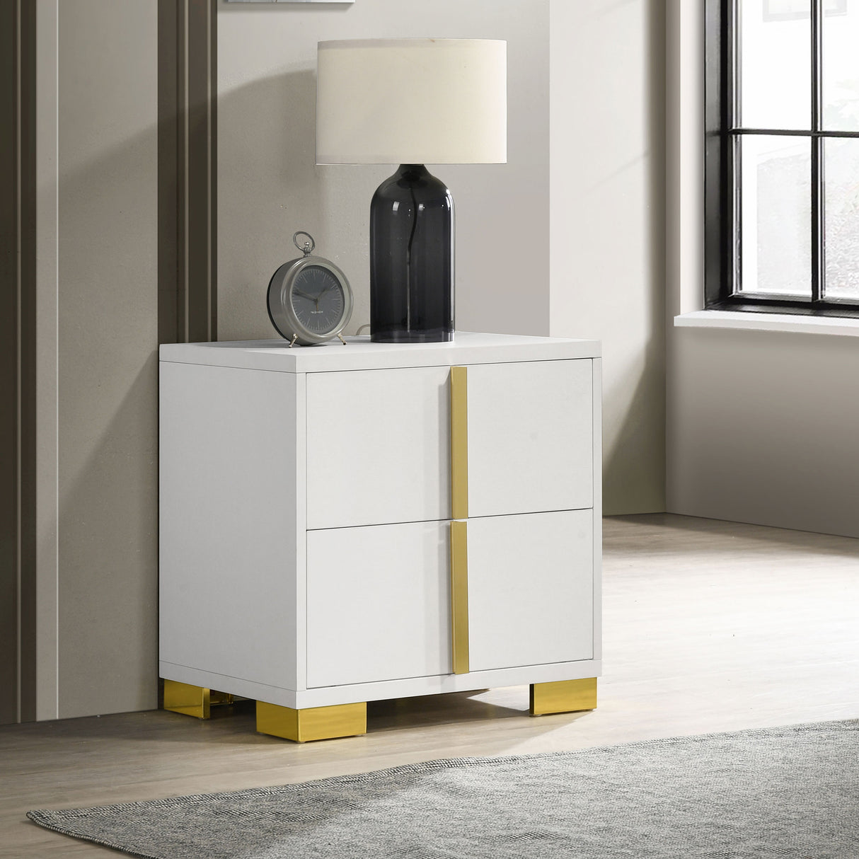 Nightstand - Marceline 2-drawer Nightstand White