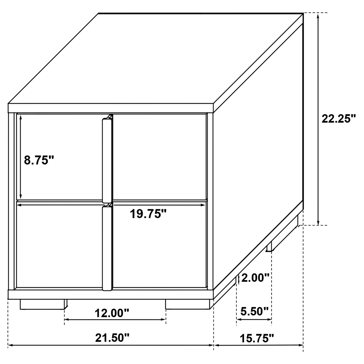 Nightstand - Marceline 2-drawer Nightstand White