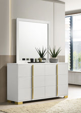 Dresser With Mirror - Marceline 6-drawer Dresser with Mirror White