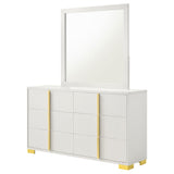 Dresser With Mirror - Marceline 6-drawer Dresser with Mirror White