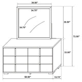 Dresser With Mirror - Marceline 6-drawer Dresser with Mirror White