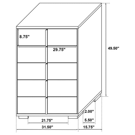 Chest - Marceline 5-drawer Chest White