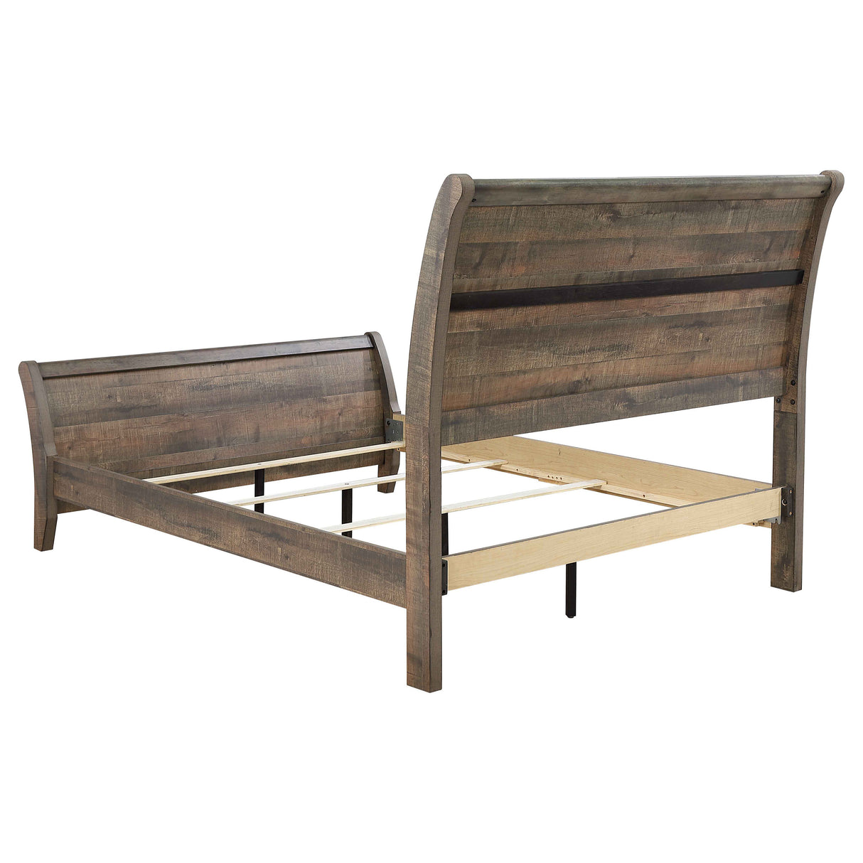 Eastern King Bed  - Frederick Wood Eastern King Sleigh Bed Weathered Oak