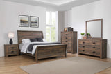 Eastern King Bed  - Frederick Wood Eastern King Sleigh Bed Weathered Oak