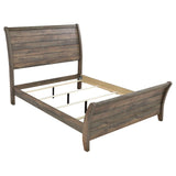 California King Bed - Frederick Wood California King Sleigh Bed Weathered Oak | Coaster - 222961KW - Home Elegance USA - 1