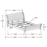 Queen Bed - Frederick Wood Queen Sleigh Bed Weathered Oak