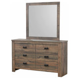 Dresser With Mirror - Frederick 6-drawer Dresser with Mirror Weathered Oak