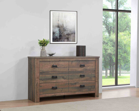 Dresser - Frederick 6-drawer Dresser Weathered Oak