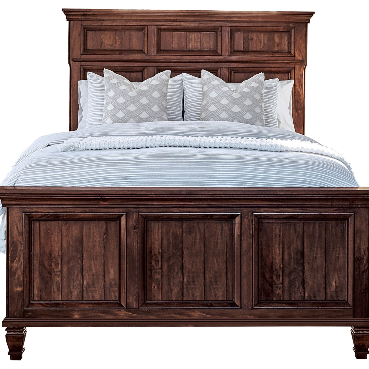 Avenue Wood Eastern King Panel Bed Weathered Burnished Brown | Coaster - 223031KE - Home Elegance USA - 4