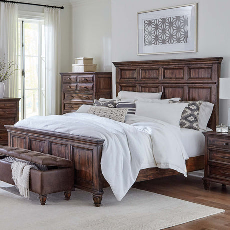 Avenue Wood California King Panel Bed Weathered Brown | Coaster - 223031KW - Home Elegance USA - 2