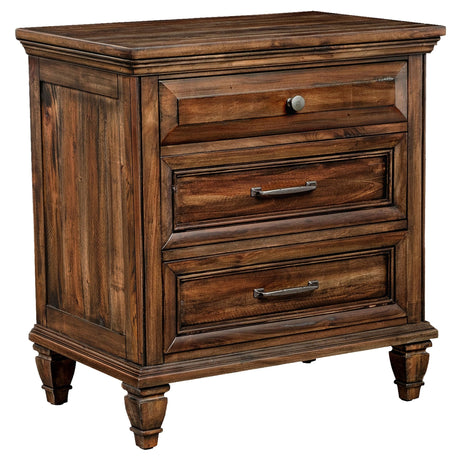 Avenue 3 - drawer Nightstand Weathered Burnished Brown | Coaster - 223032 - Home Elegance USA - 1