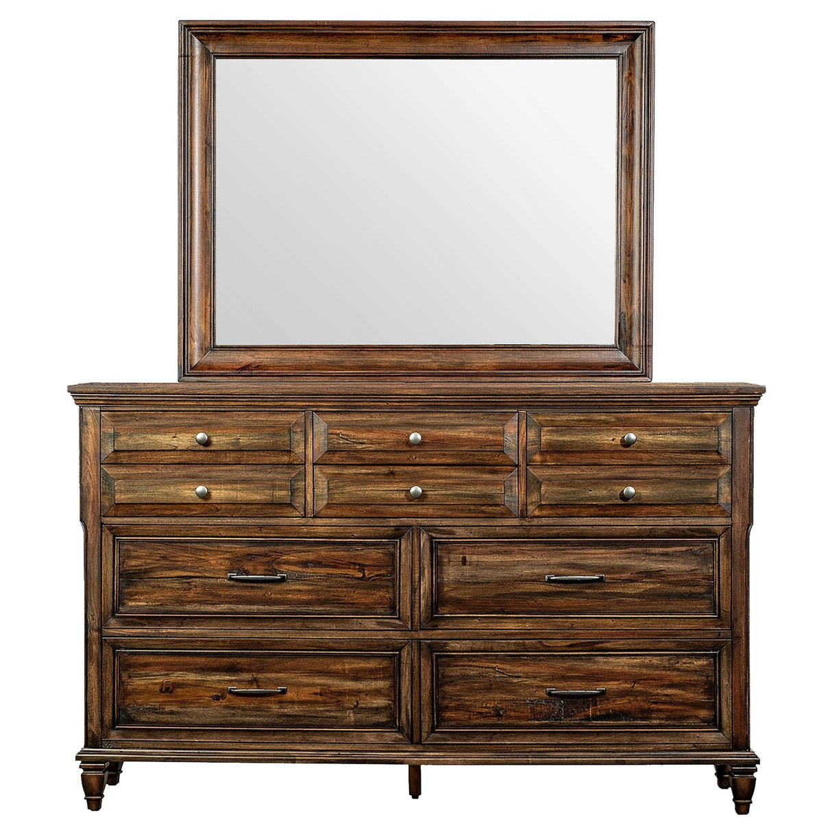 Avenue 8 - drawer Dresser with Mirror Weathered Burnished Brown | Coaster - 223033M - Home Elegance USA - 3