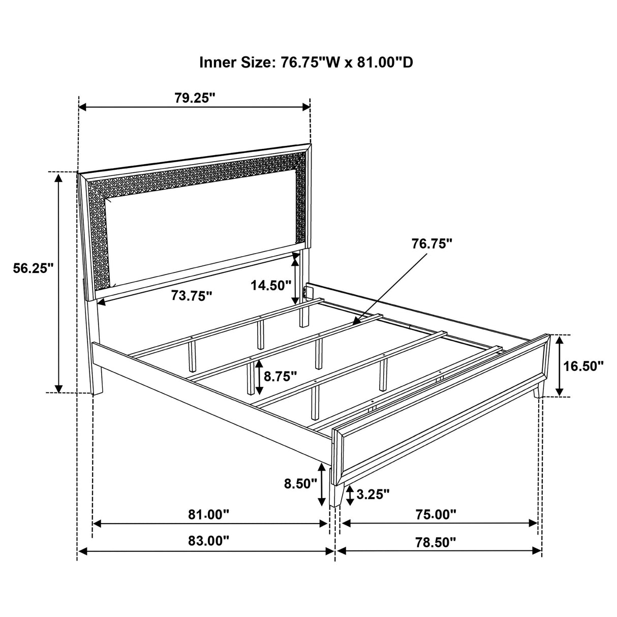 Eastern King Bed  - Valencia Wood Eastern King Panel Bed Black