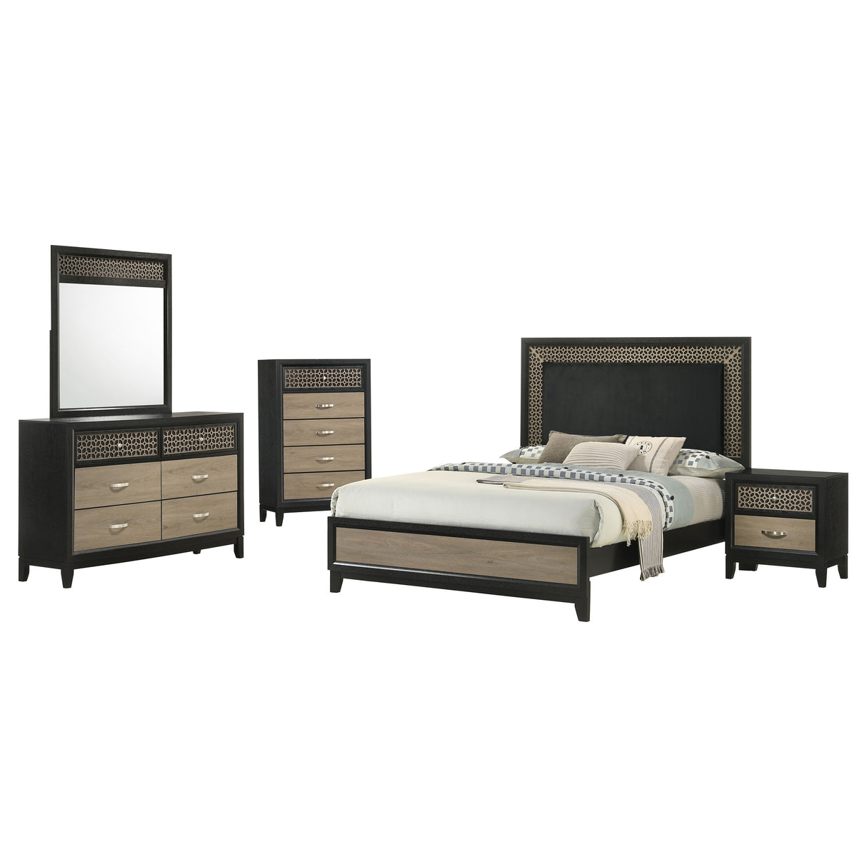 Queen Bed 5 Pc Set - Valencia 5-piece Queen Bedroom Set Black