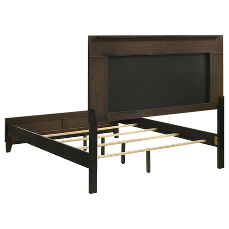 Queen Bed - Valencia Wood Queen Panel Bed Black