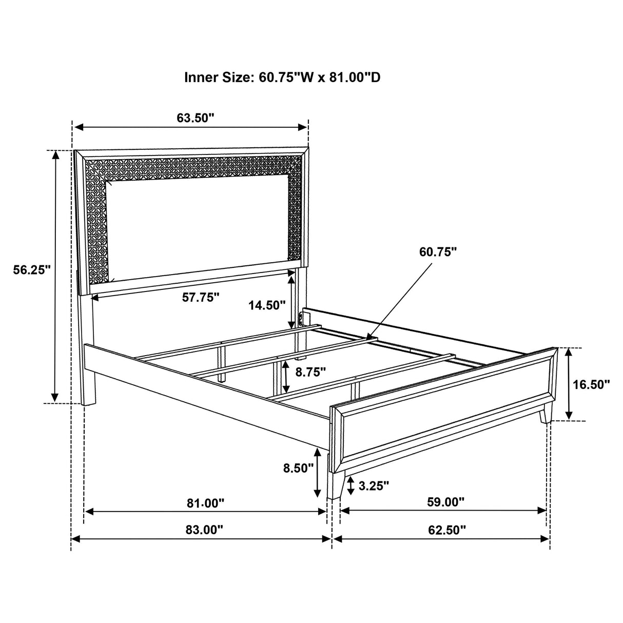 Queen Bed - Valencia Wood Queen Panel Bed Black