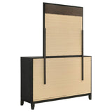 Dresser With Mirror - Valencia 6-drawer Dresser with Mirror Light Brown and Black