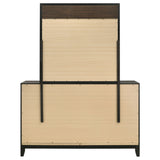 Dresser With Mirror - Valencia 6-drawer Dresser with Mirror Light Brown and Black