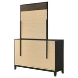 Dresser With Mirror - Valencia 6-drawer Dresser with Mirror Light Brown and Black