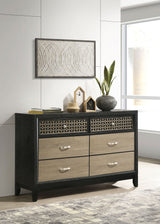 Dresser - Valencia 6-drawer Dresser Light Brown and Black