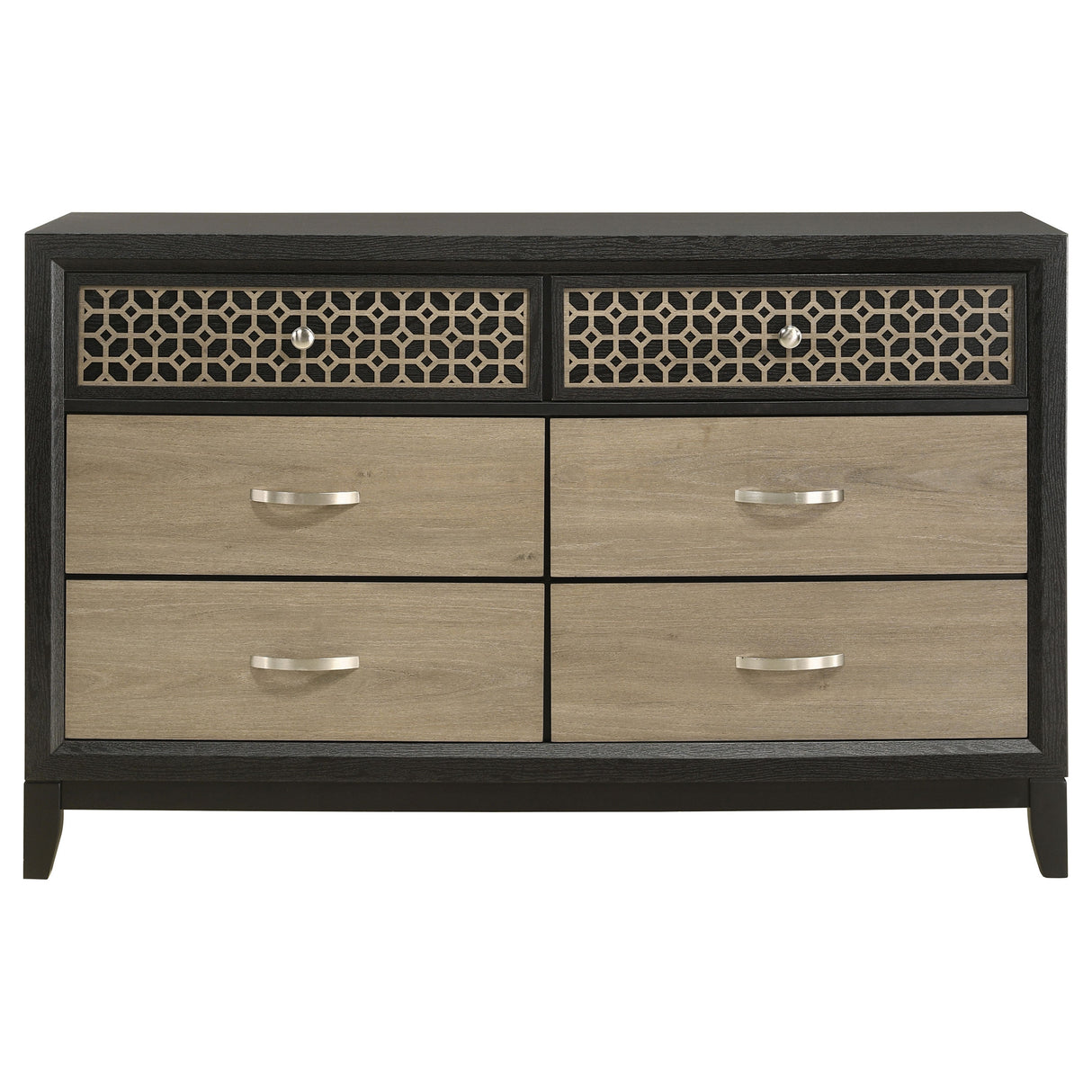 Dresser - Valencia 6-drawer Dresser Light Brown and Black