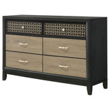 Dresser - Valencia 6-drawer Dresser Light Brown and Black